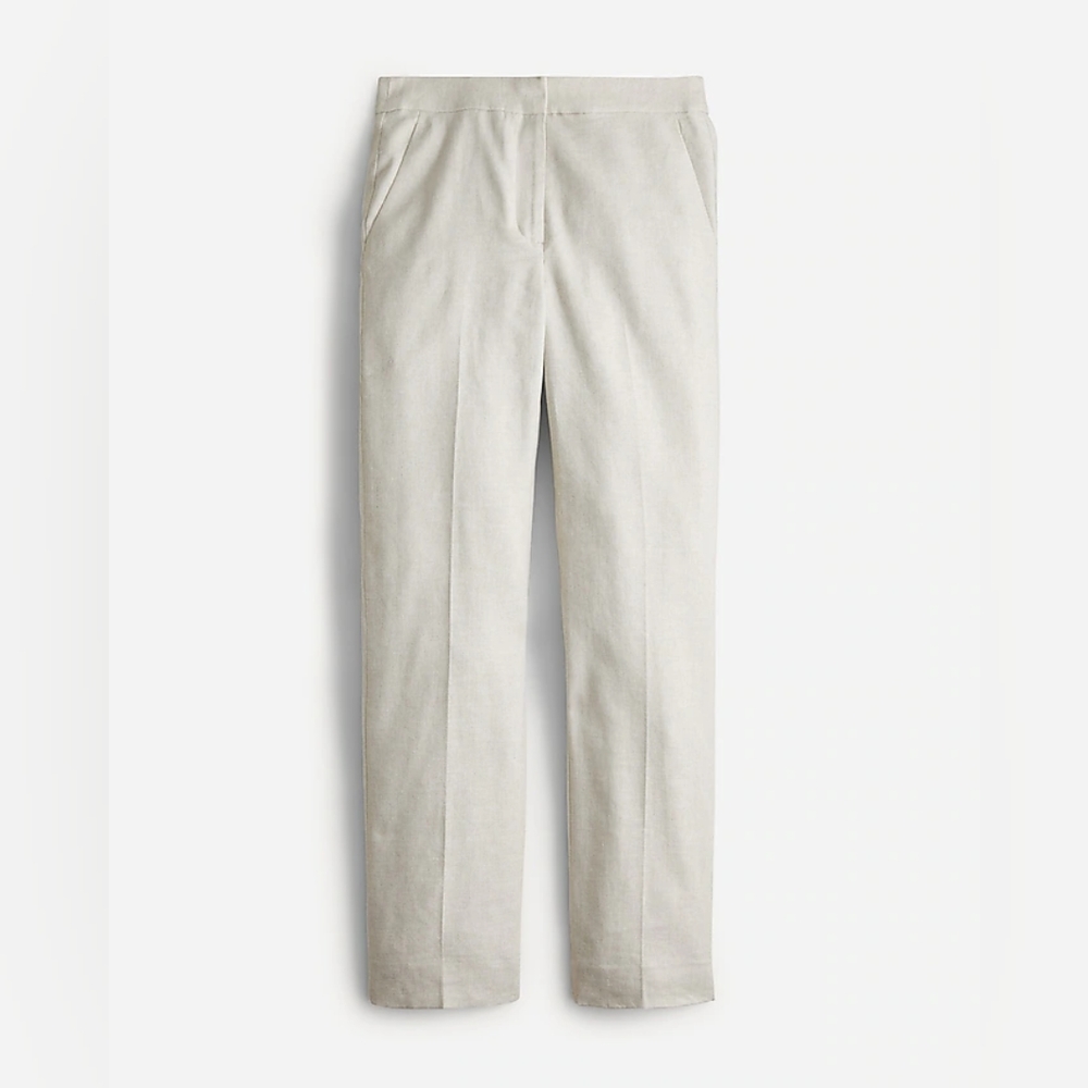 JCrew Kate linen blend pants size 10 flax ivory